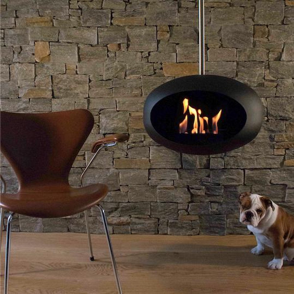 Le Feu Black Sky Haard Hangend 120 cm - RVS stang