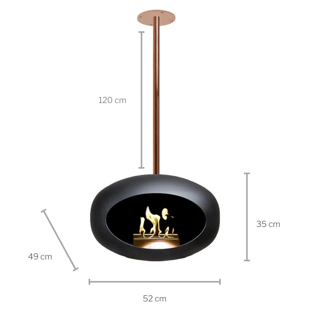 Le Feu Black Sky Haard Hangend 140 cm - RVS stang