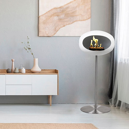 Le Feu White Steel High Haard - RVS stang/voetplaat