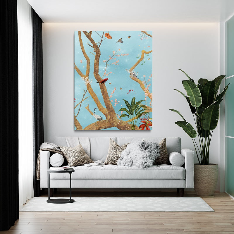 Behangpaneel 140*180 cm Mystic Garden Blue