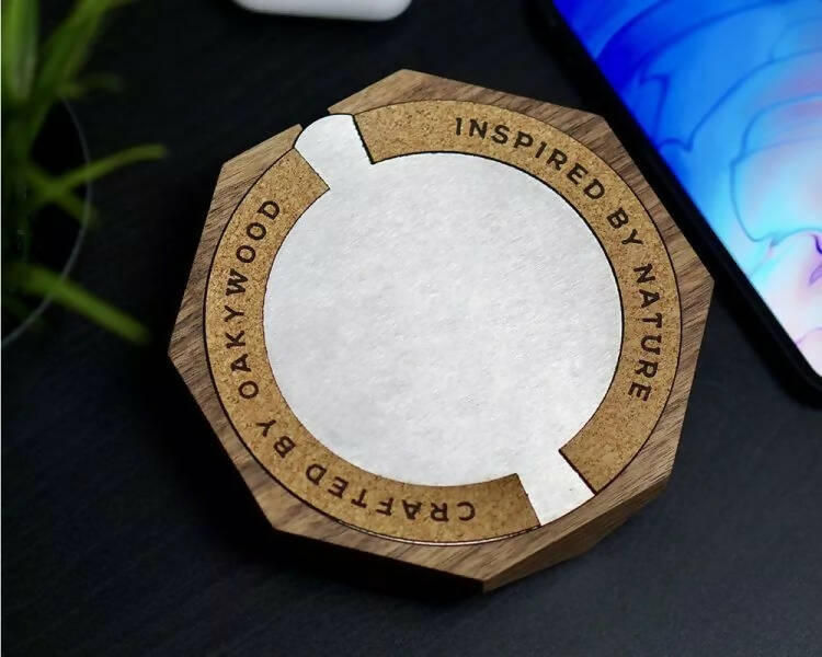 Geometric Charging Pad – Walnut
