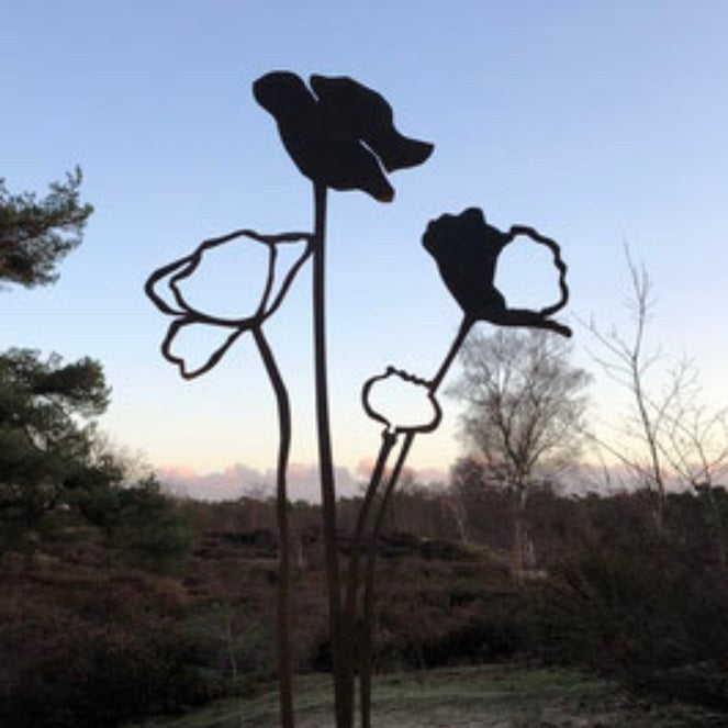 Poppy Open Up | Corten steel sculpture