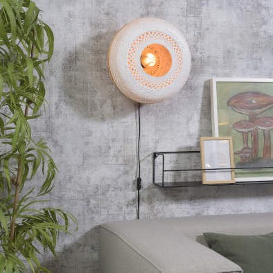 Palawan - Wandlamp - 40cm naturel_wit M