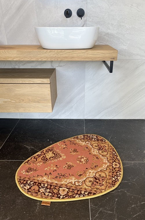 Vintage tapijt roze, okerkleurig