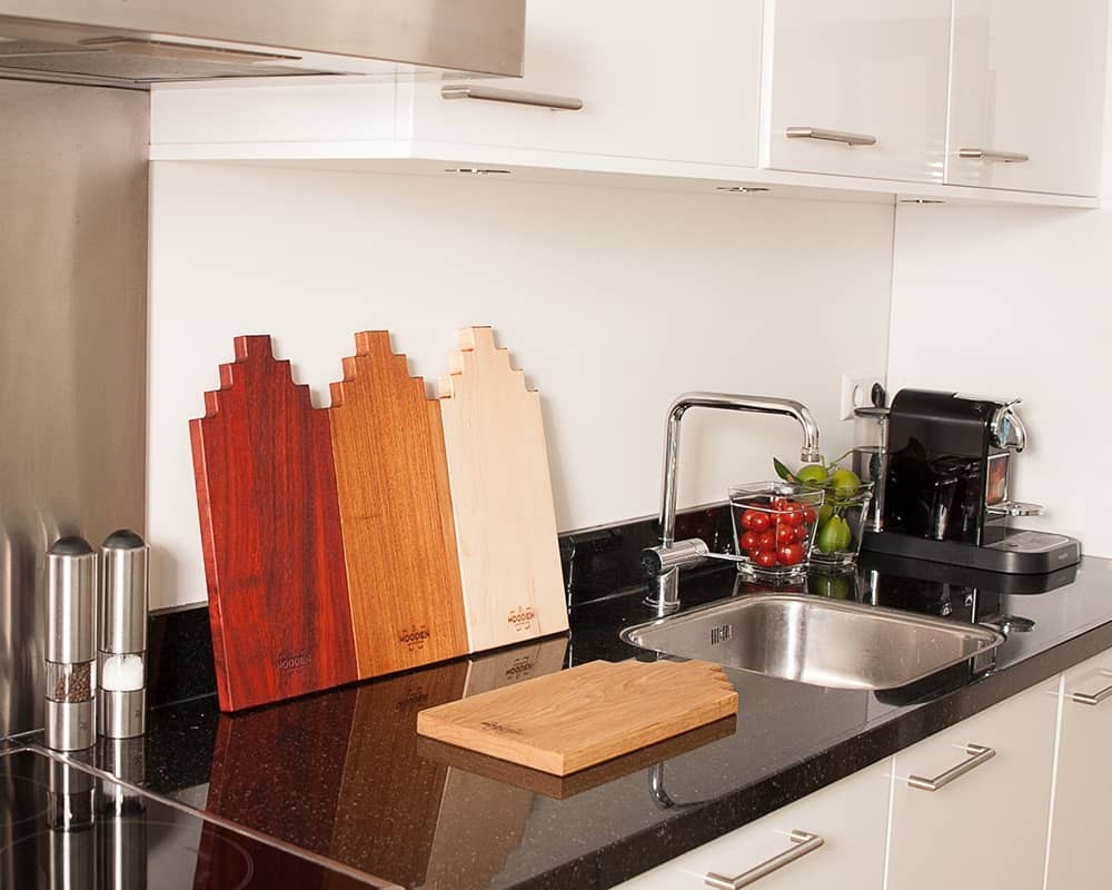 Serveerplank Grachtenpand Walnoot