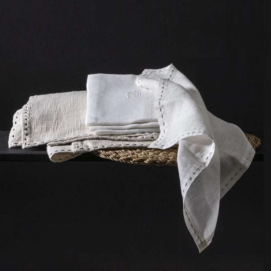 Weave – servet set van 2 - rice and black