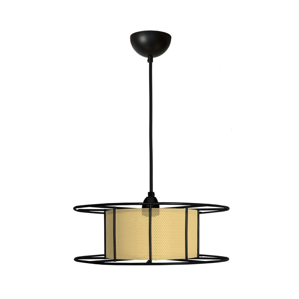 Hanglamp SPOOL Zwart met Skin Geel