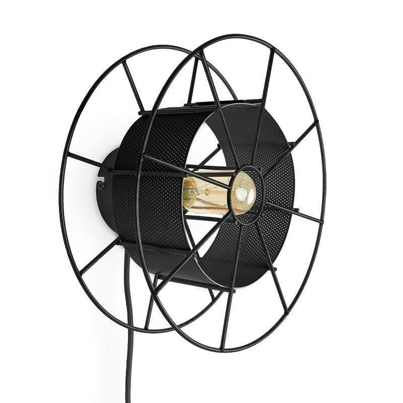 Wandlamp SPOOL Zwart met Skin Zwart