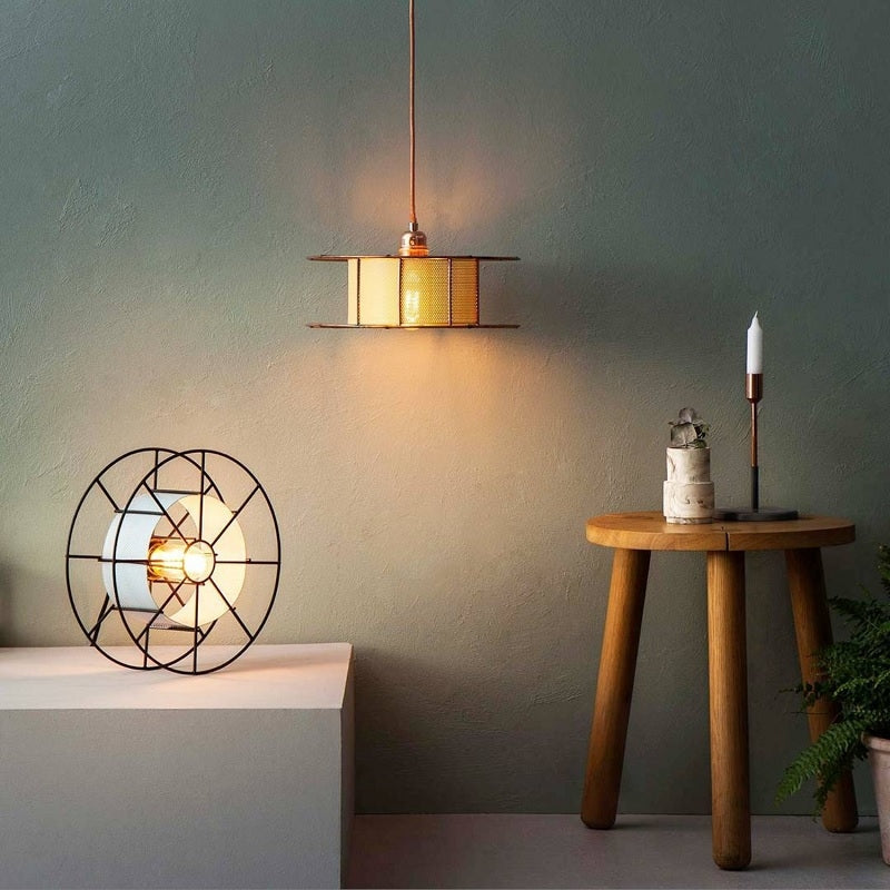 Vloerlamp SPOOL Zwart met Skin Geel