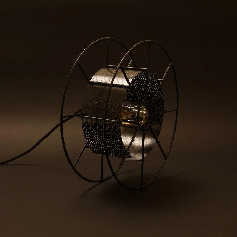 Vloerlamp SPOOL Zwart met Skin Groen
