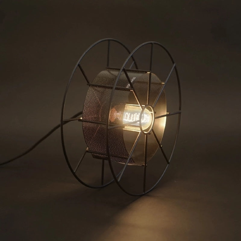 Vloerlamp SPOOL Zwart met Skin Geel