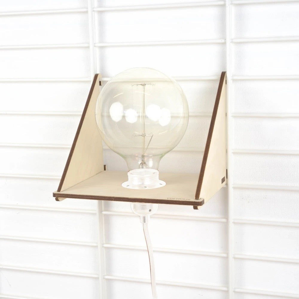 Wandrek FENCY plank en lamp (19x18 cm)