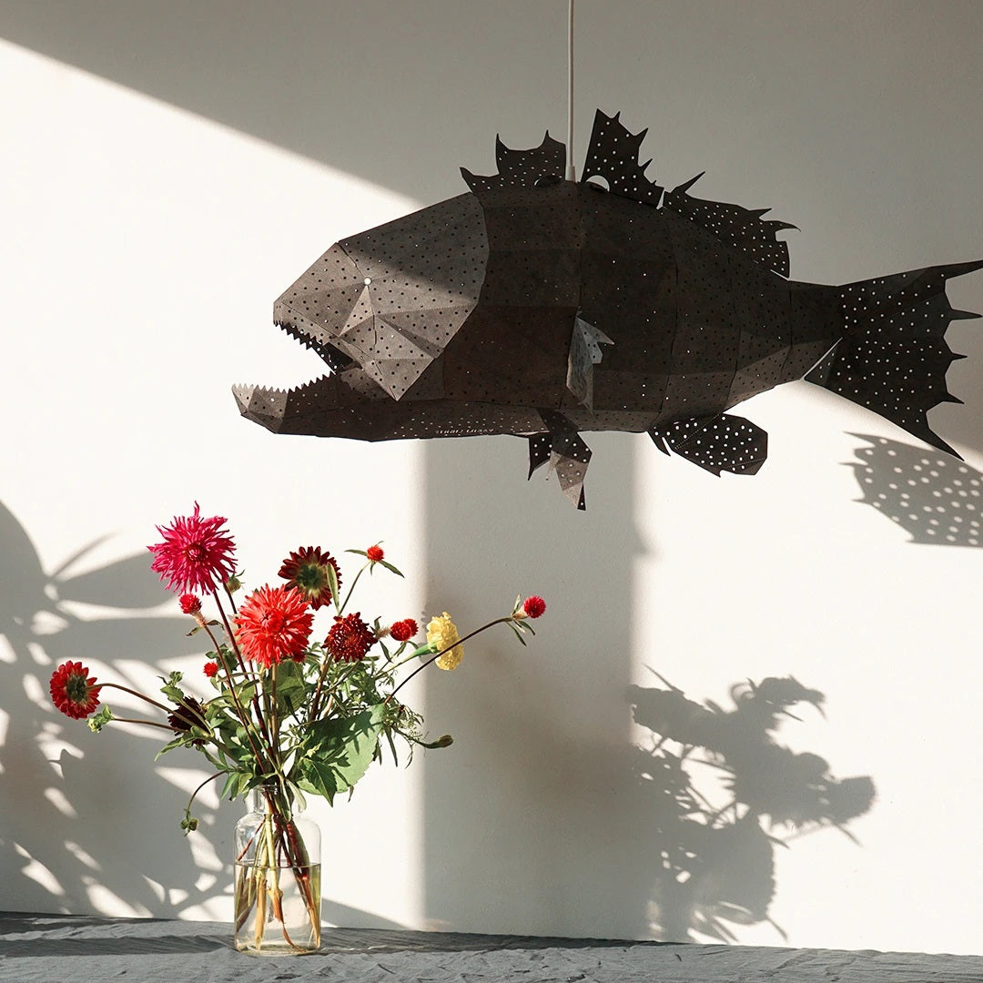 Giant Lapu Lapu Origami Lamp Zwart