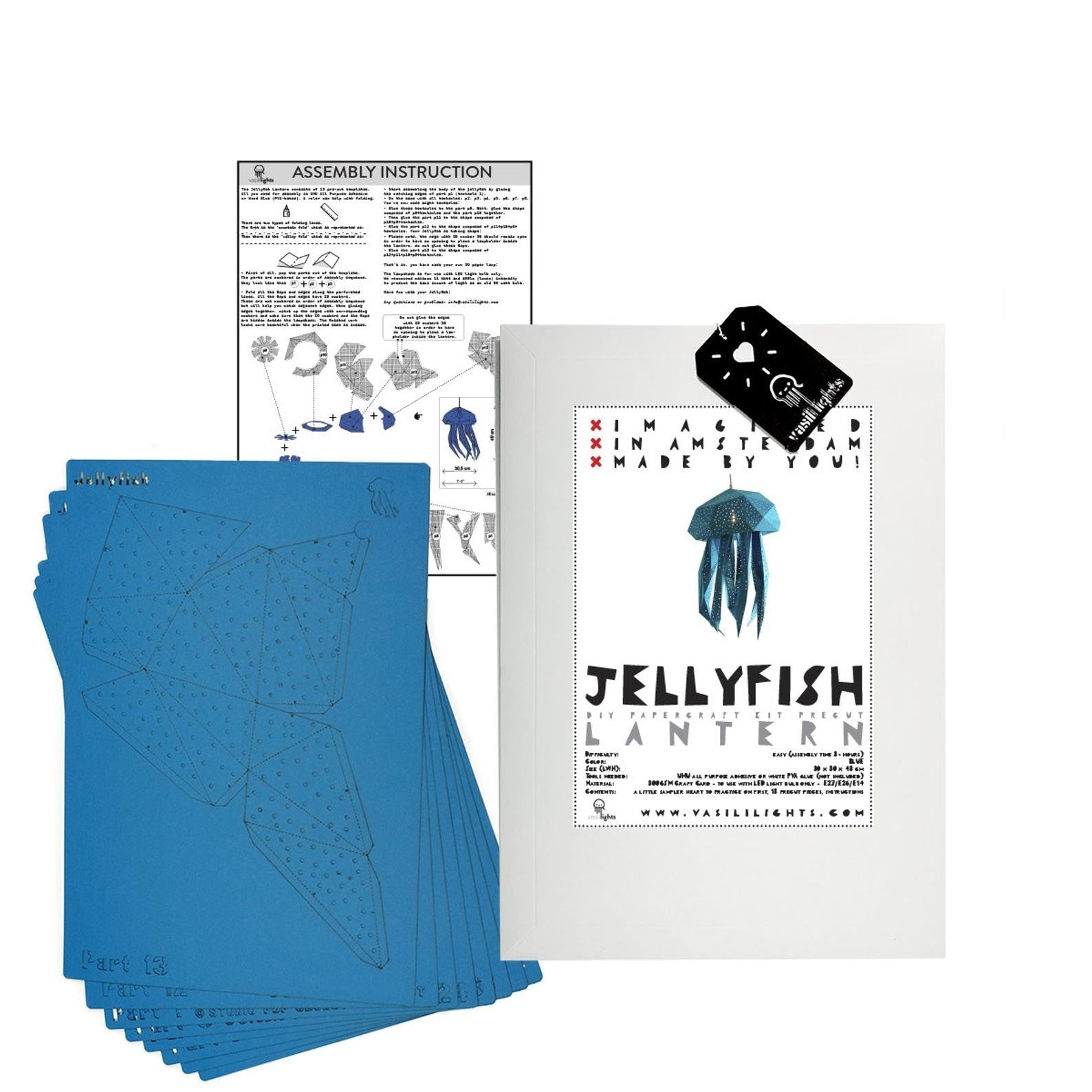 Jellyfish Paper Lantern Blauw