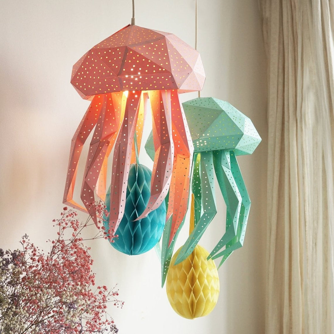 Jellyfish Paper Lantern Roze