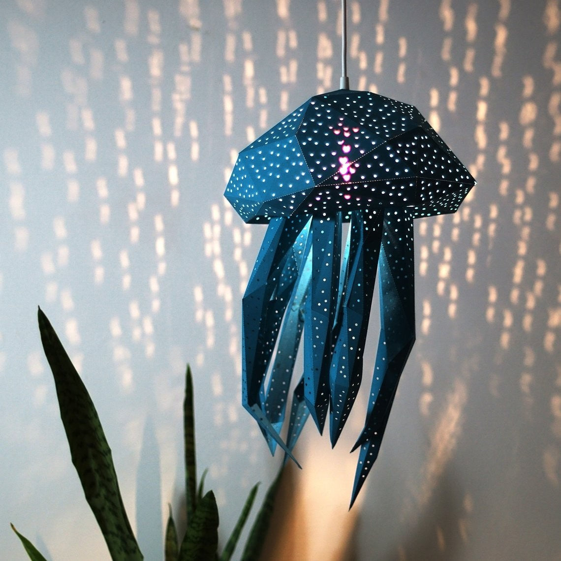 Jellyfish Paper Lantern Blauw