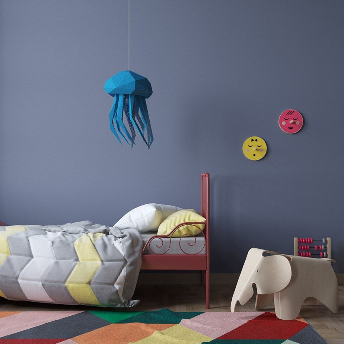Jellyfish Paper Lantern Blauw