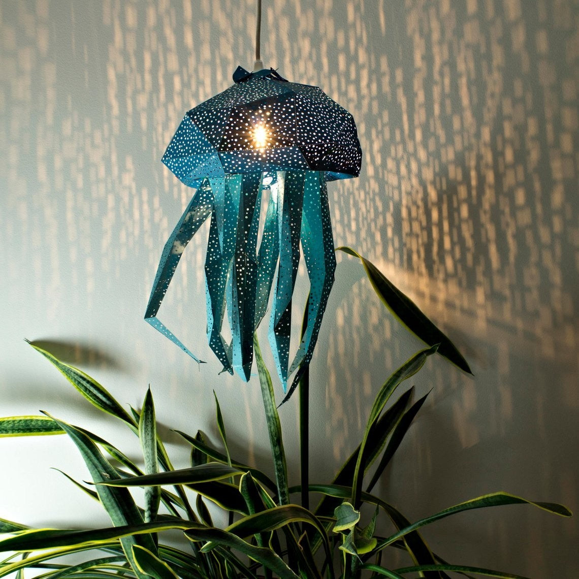 Jellyfish Paper Lantern Blauw