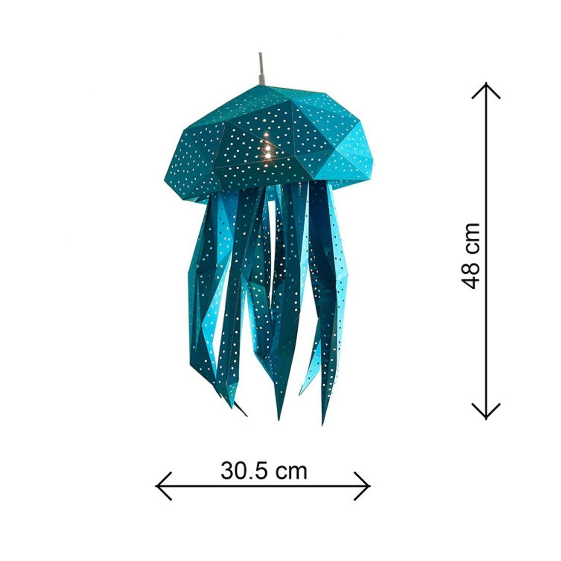 Jellyfish Paper Lantern Blauw