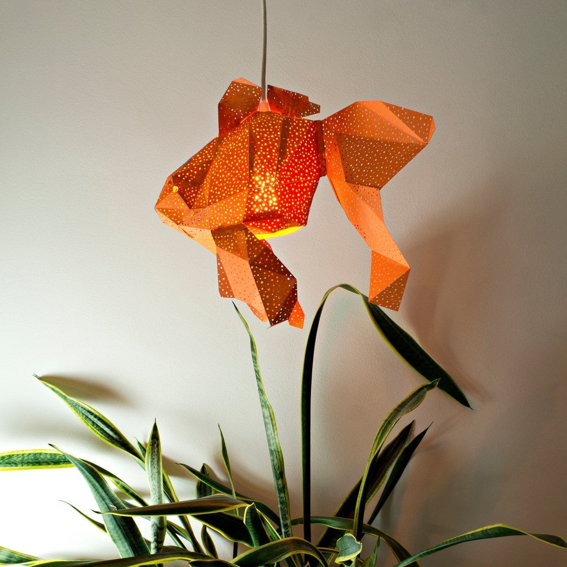 Fish Paper Lantern Oranje