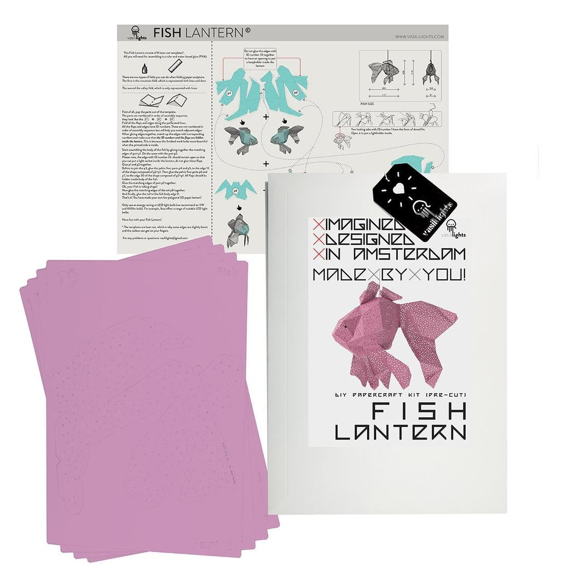 Fish Paper Lantern Roze