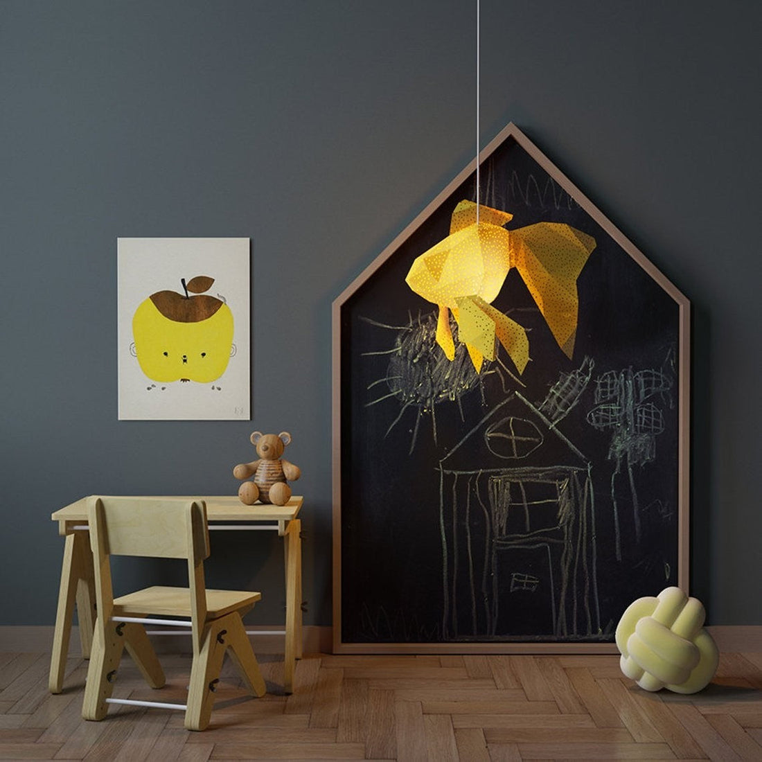 Fish Paper Lantern Geel