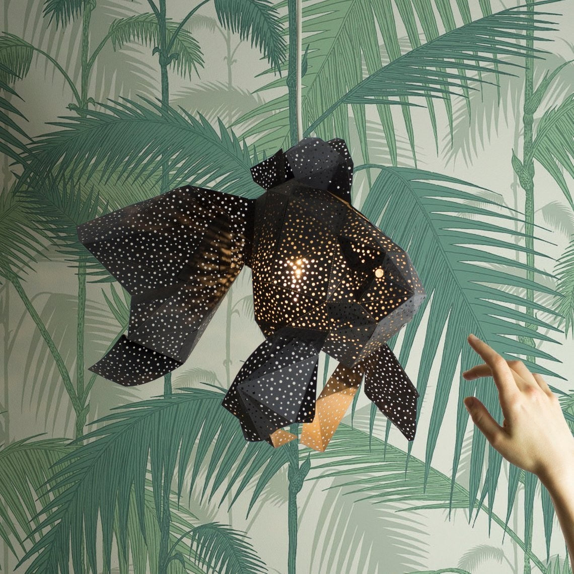 Fish Paper Lantern Zwart