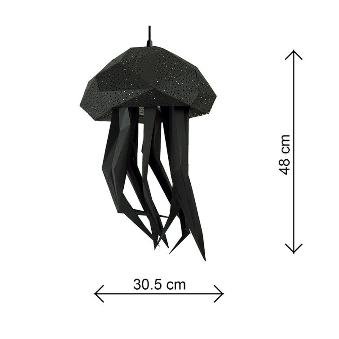 Jellyfish Paper Lantern Zwart