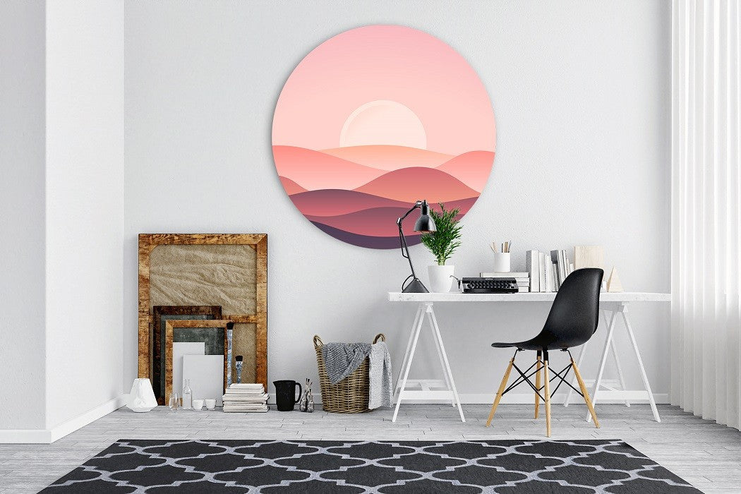 Wandcirkel - Pink Clouds