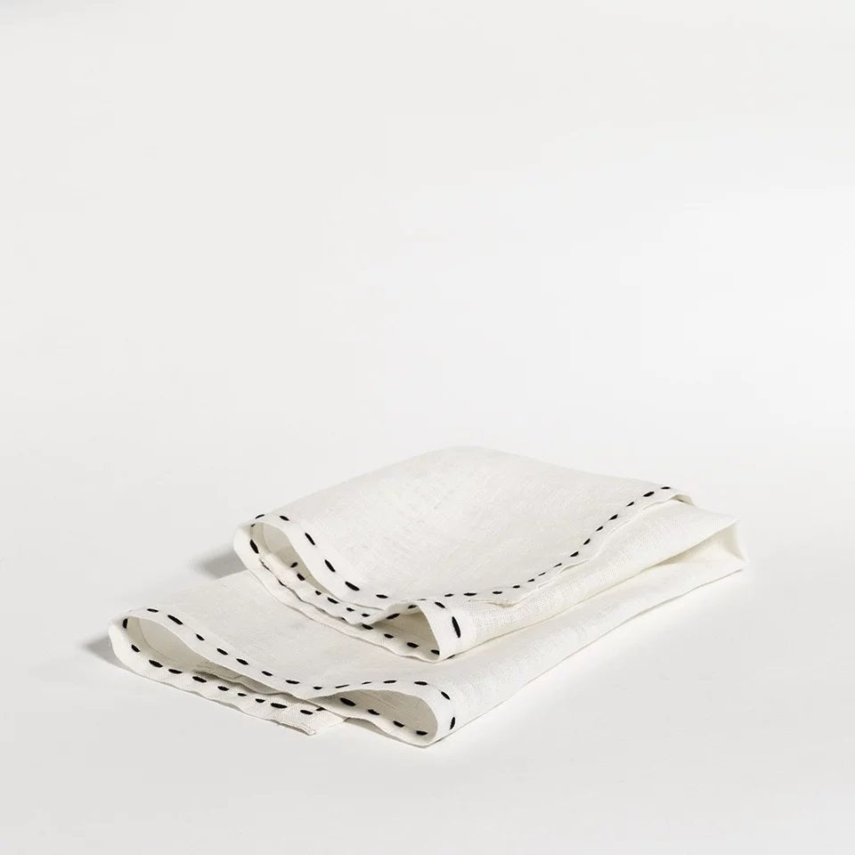 Weave – servet set van 2 - rice and black