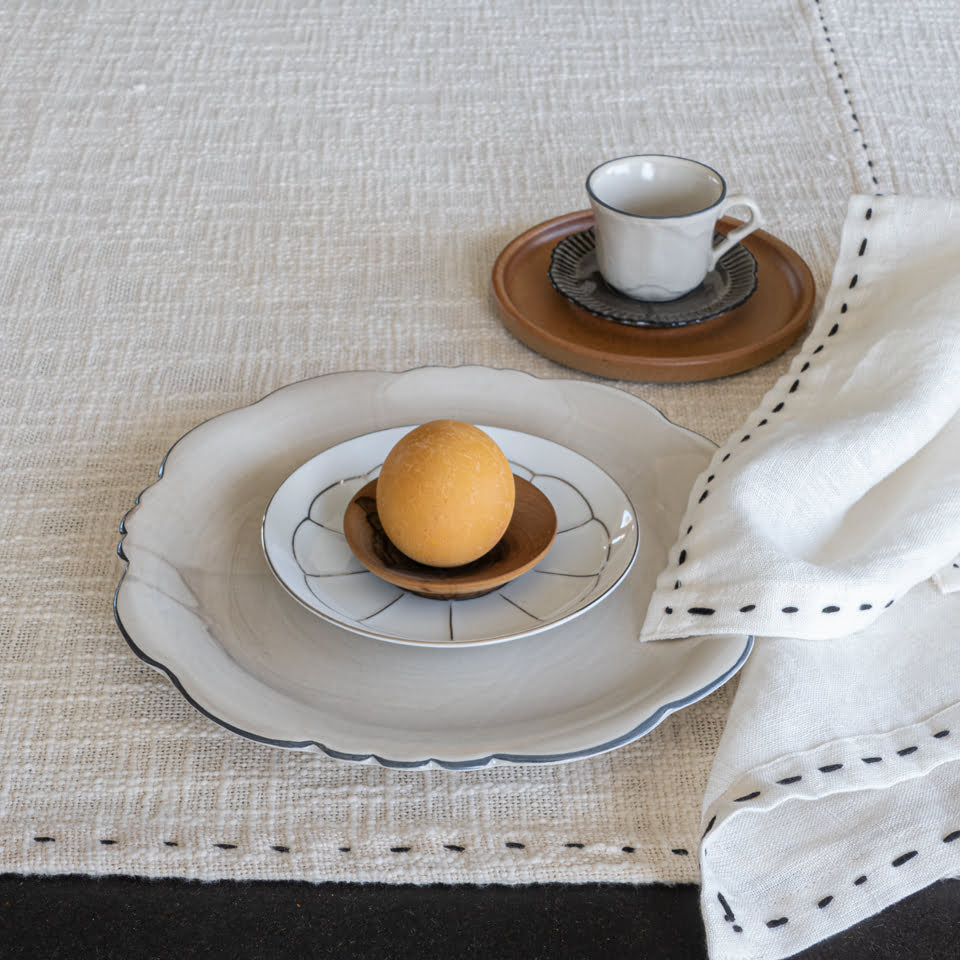 Weave – servet set van 2 - rice and black