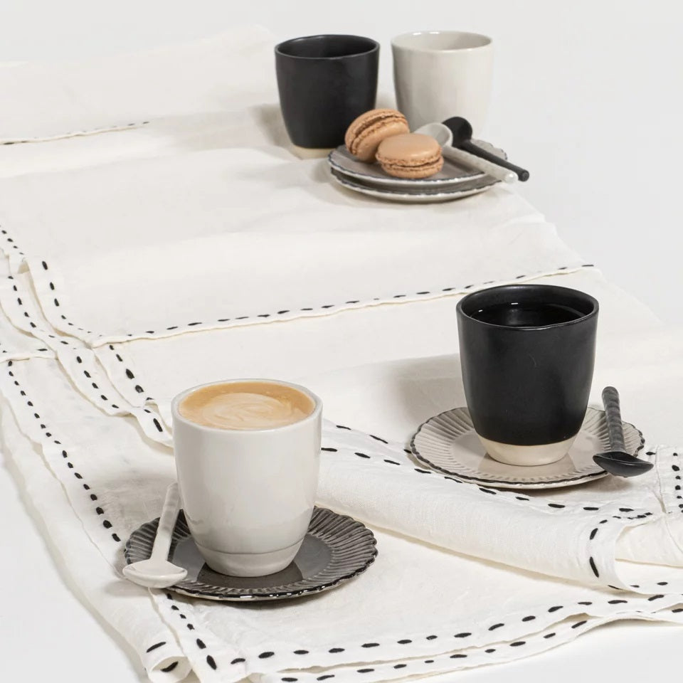 Weave – tafelkleed linnen – rice and black