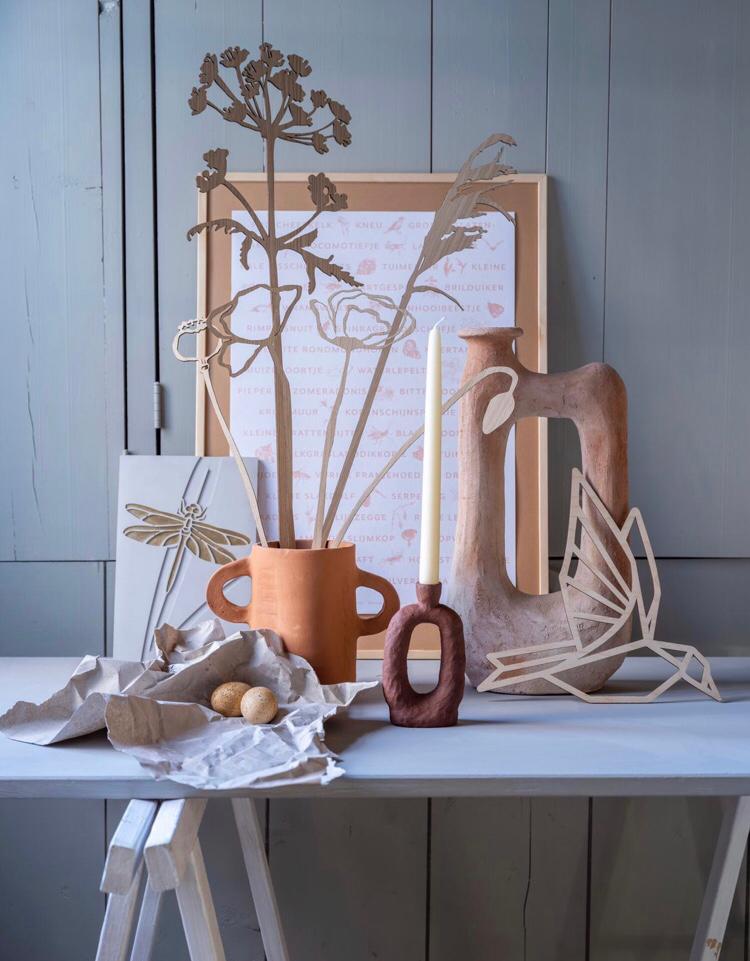 Hogweed sculpture wood I Berenklauw houten stengel