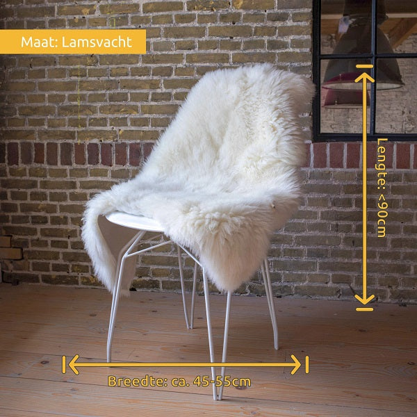 Wit Naturel Texels Schapenvacht 70-90cm