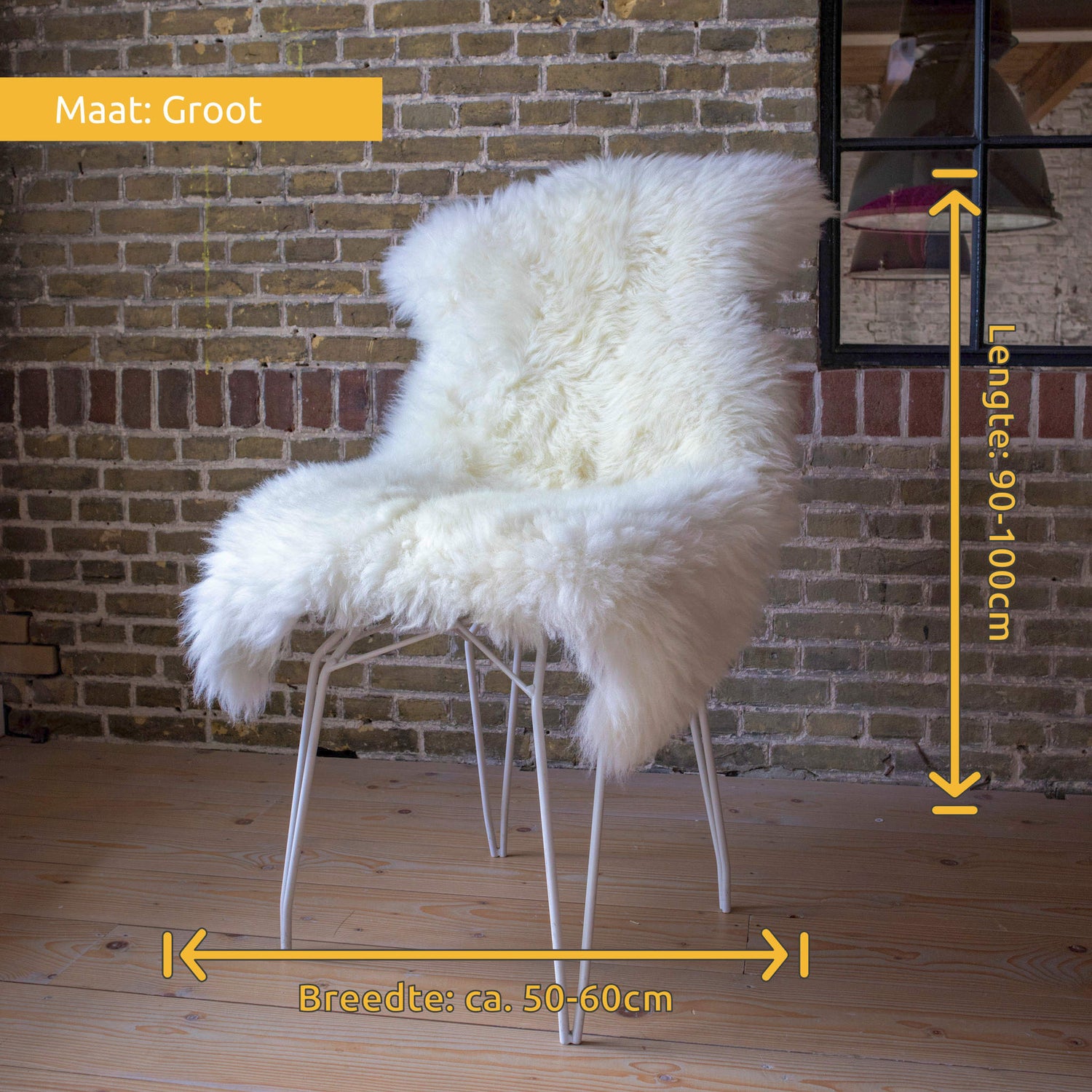 Wit Naturel Texels Schapenvacht in 4 afmetingen