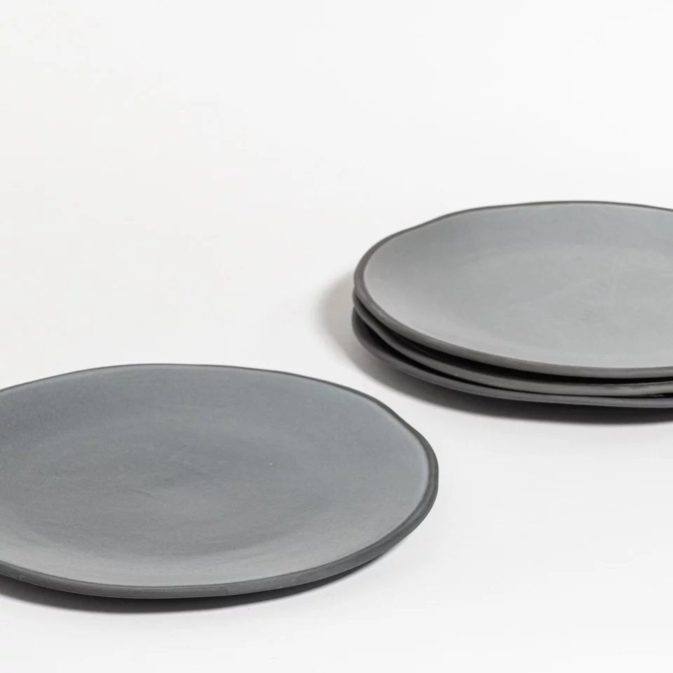 Atelier set 4 dinerborden - black olive