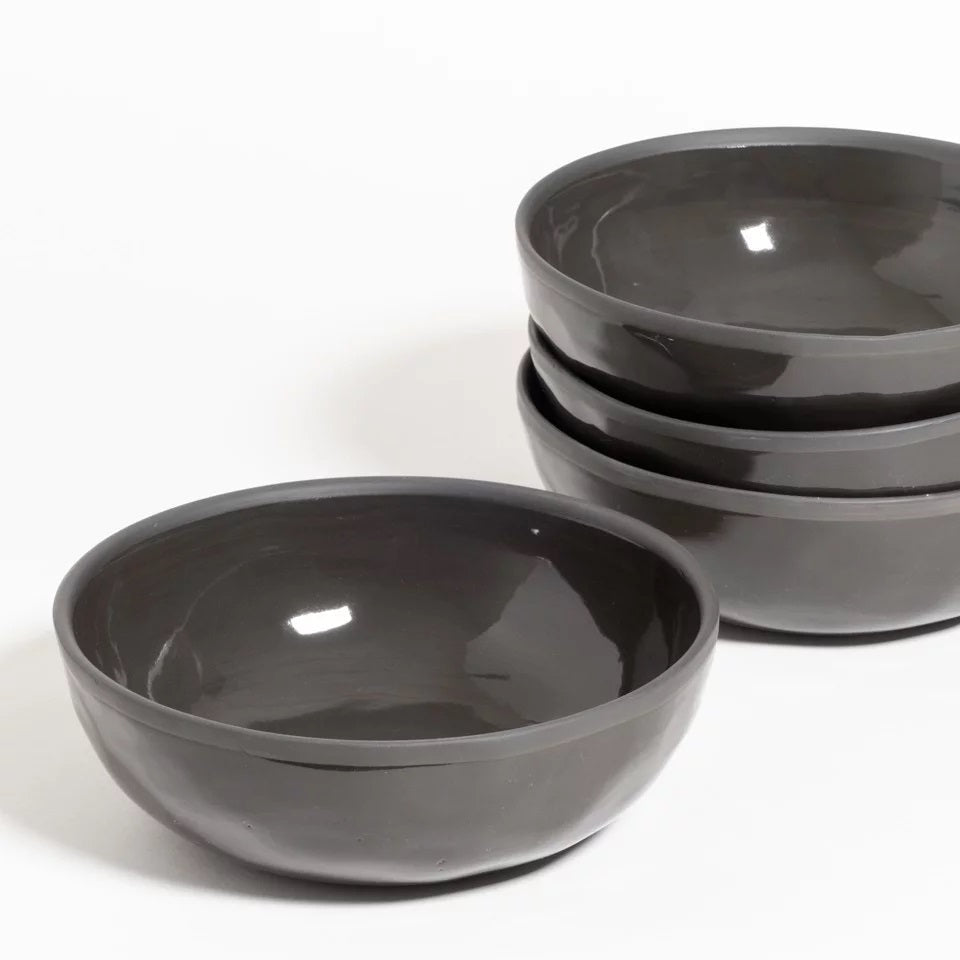 Atelier set 4 grote kommen - black pepper