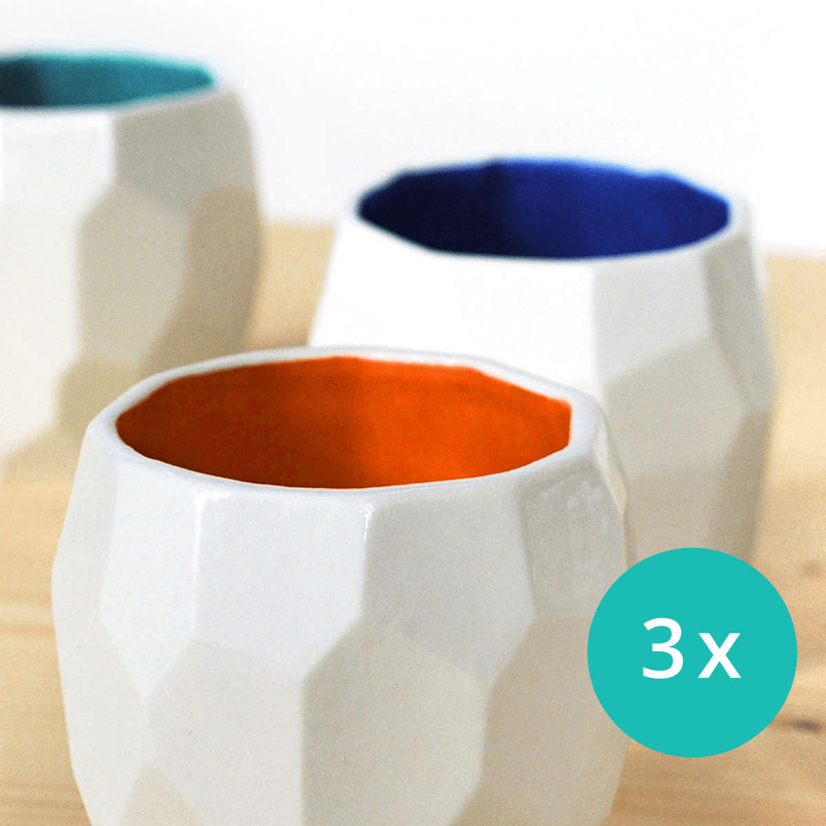 3x Poligon espresso mok