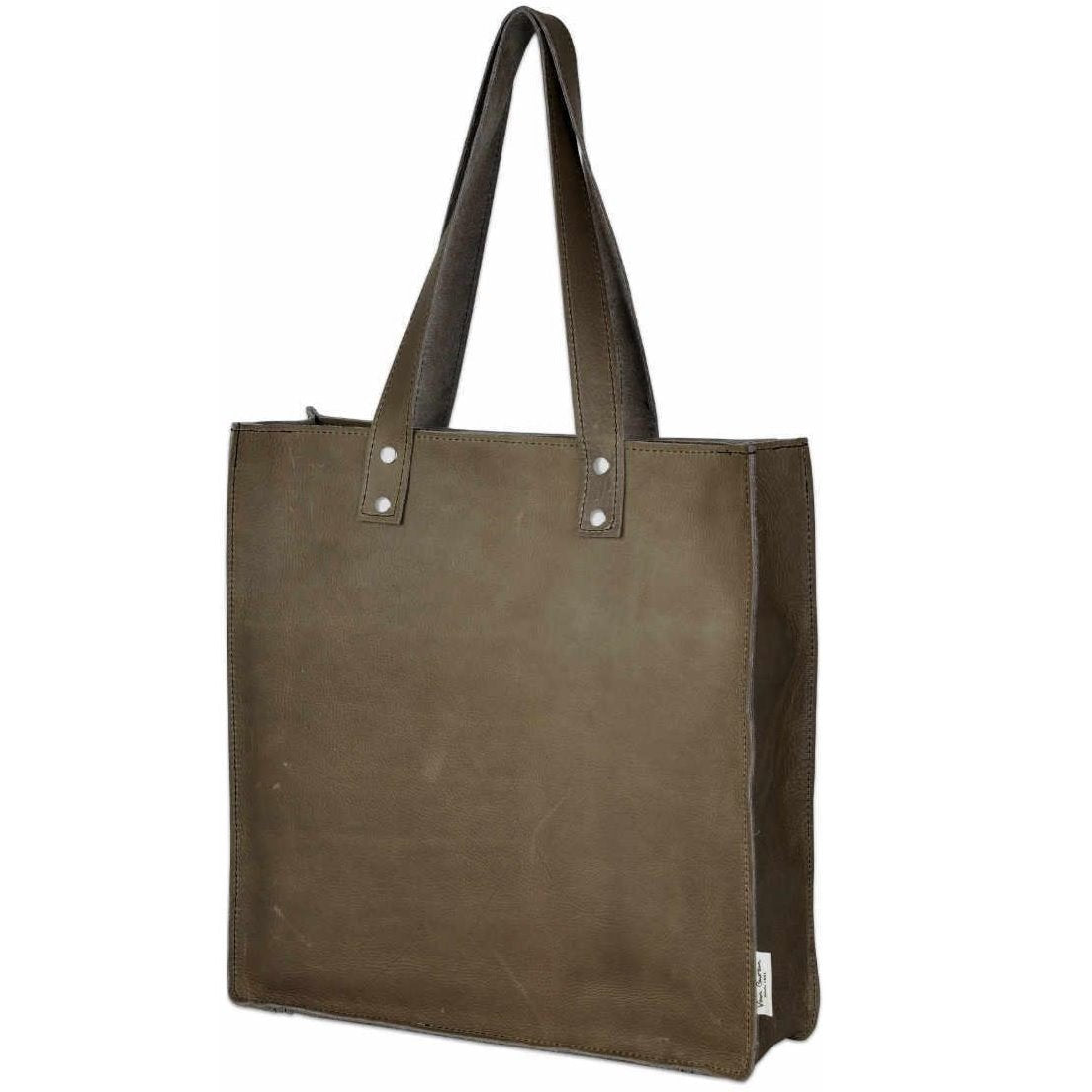 Bruin leder shopper