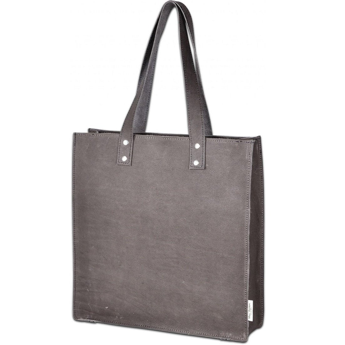 Grijs leder shopper