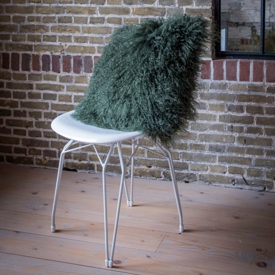 Tibetaanse Schapenvacht Kussen - Groen