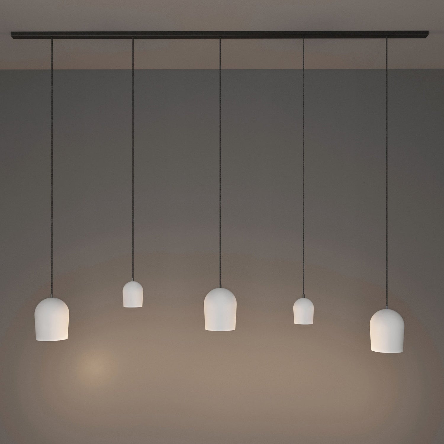 Archy Rail Set - 3 Medium + 2 Small White Hanglamp