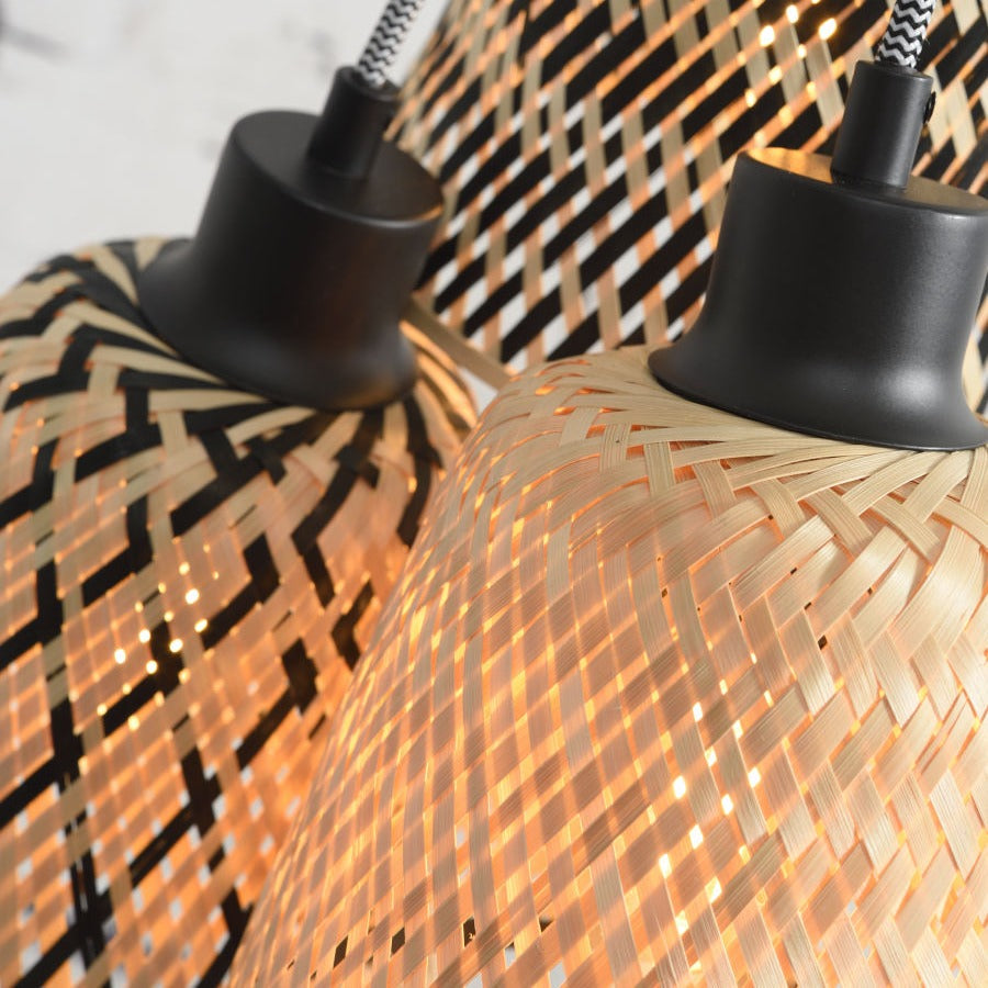 Kalimantan- Hanglamp - Bamboe - 3-kap