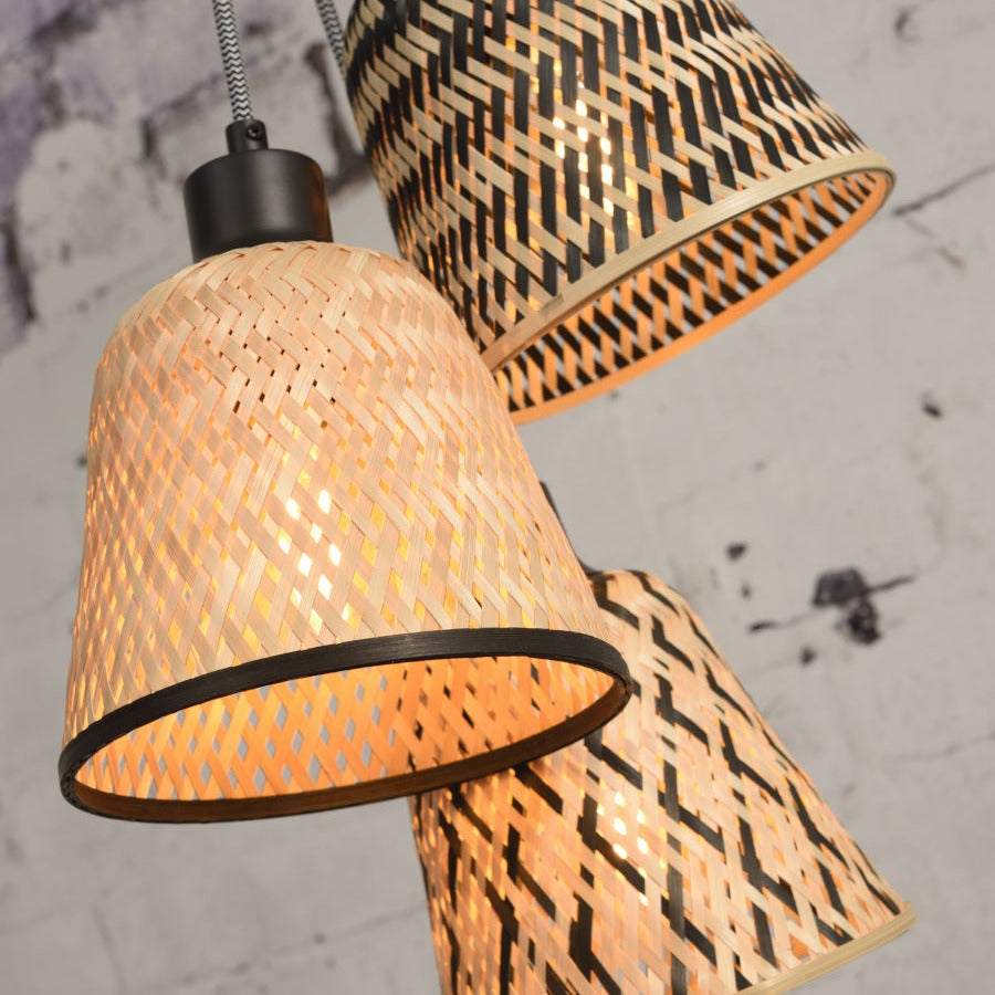 Kalimantan- Hanglamp - Bamboe - 3-kap