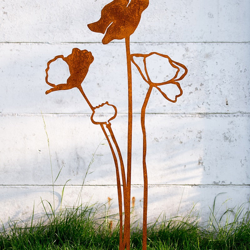 Poppy Open Up | Corten steel sculpture