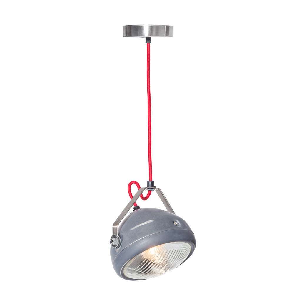 No.5 Hanglamp vintage koplamp grijs