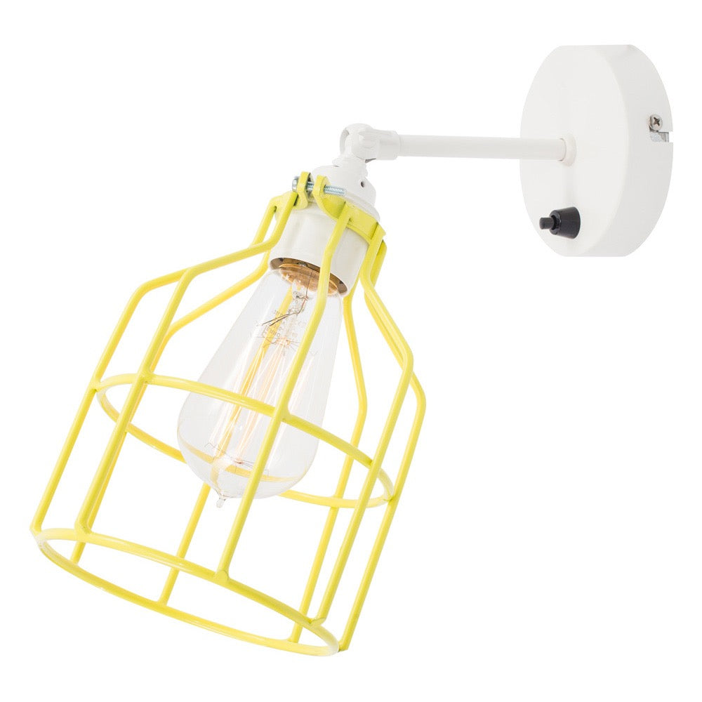 No.15 Wandlamp wit met gele kooi