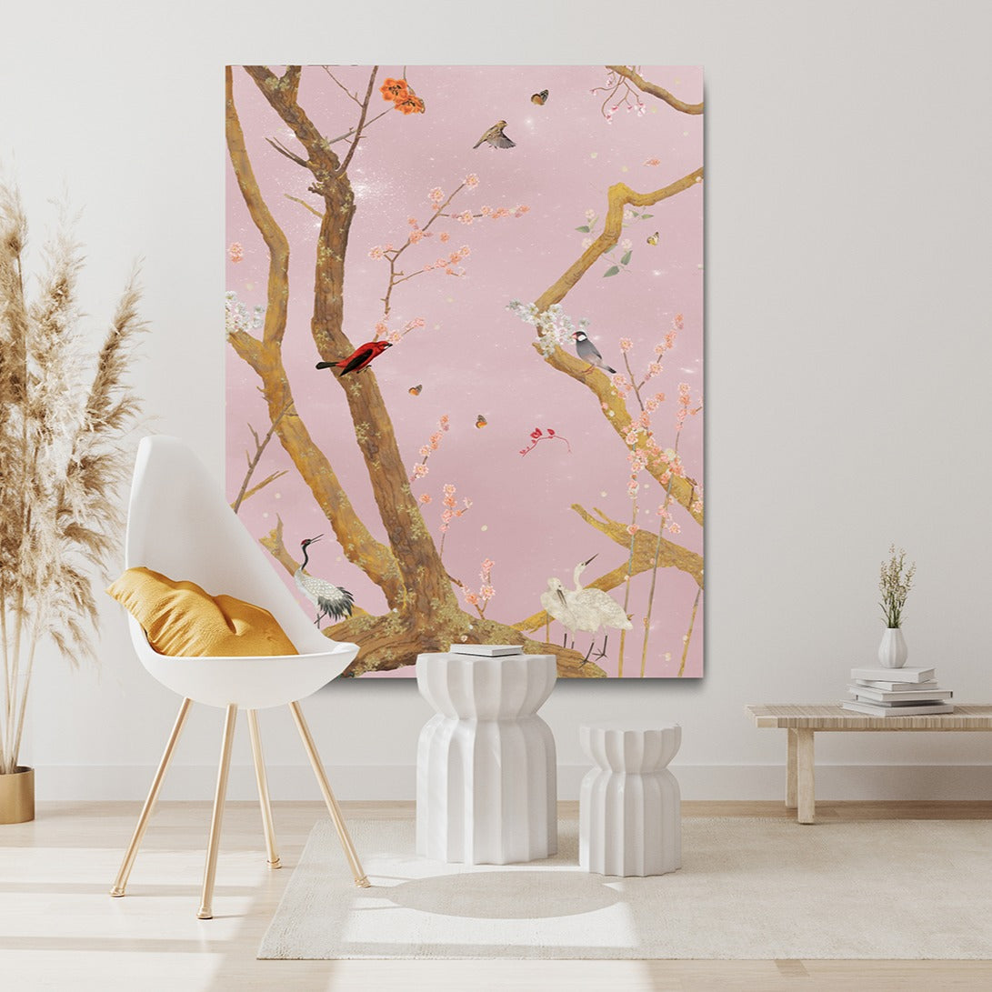 Behangpaneel 140*180 cm Mystic Garden Pink