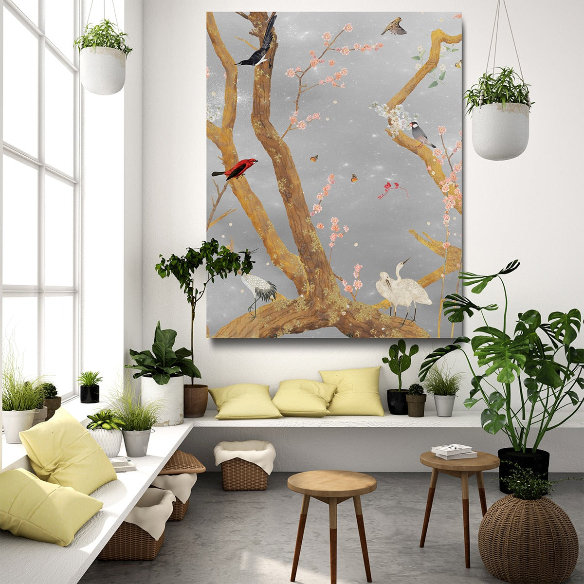 Behangpaneel 140*180 Mystic Garden Grey