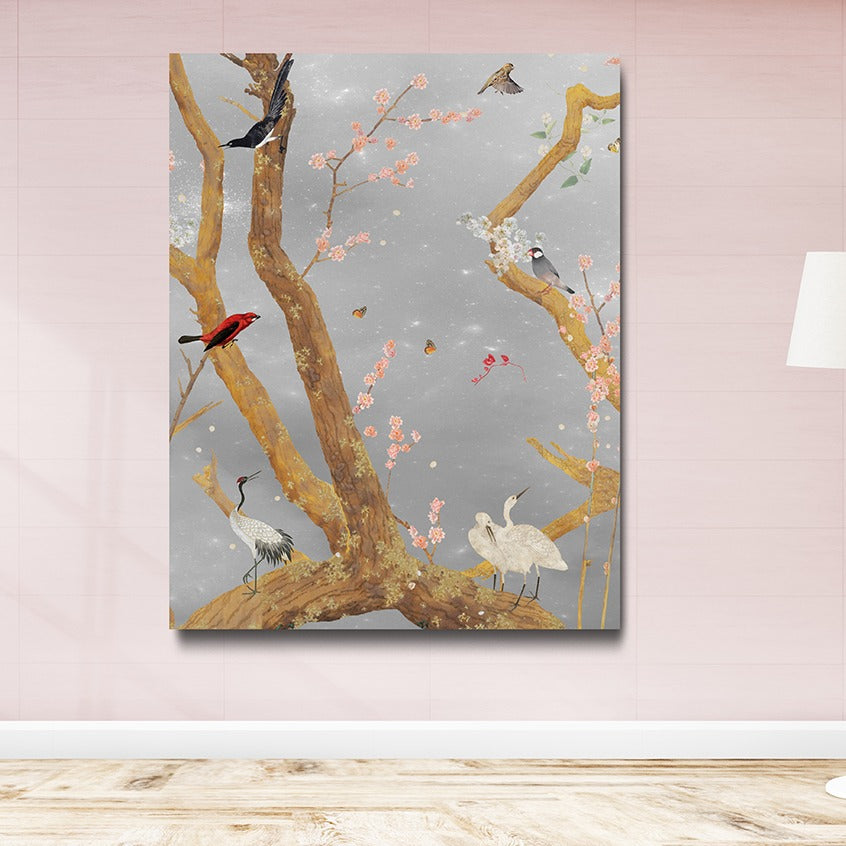 Behangpaneel 140*180 Mystic Garden Grey